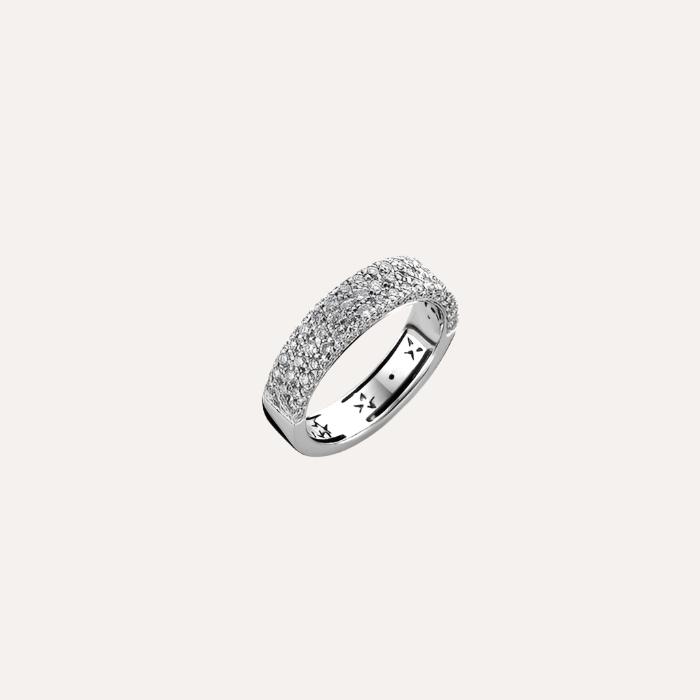 Single Ring in 18k White Gold with Diamonds - Orsini Jewellers