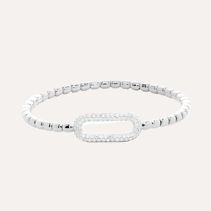 Tresore Stretch Bracelet in 18k White Gold with Diamonds - Orsini Jewellers