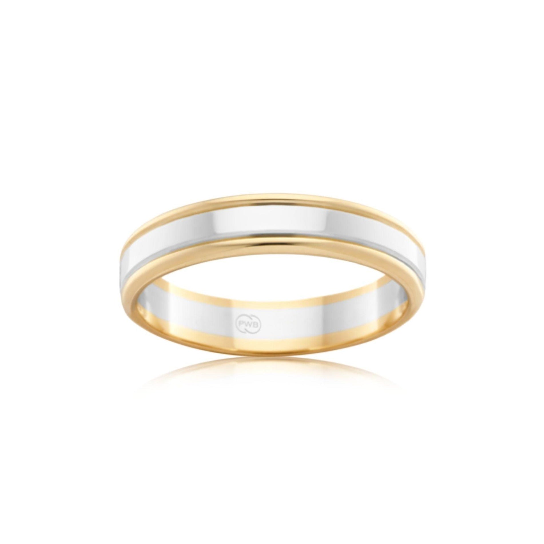 Two-Tone Faceted Wedding Ring - Orsini Jewellers