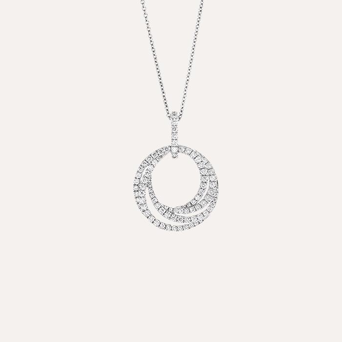 Wave Necklace in 18k White Gold with Diamonds - Orsini Jewellers