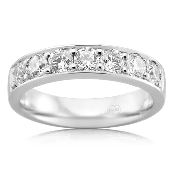 Women&#39;s Large White Gold Bead Set Diamond Wedding Ring - Orsini Jewellers