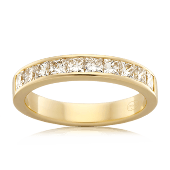 Women&#39;s Large Yellow Gold Princess Cut Diamond Wedding Ring - Orsini Jewellers