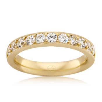 Women's Medium Yellow Gold Bead Set Diamond Wedding Ring - Orsini Jewellers