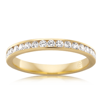 Women&#39;s Small Yellow Gold Wedding Ring with Channel Set Diamonds - Orsini Jewellers