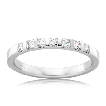 Women&#39;s White Gold Seperated Princess Cut Diamond Wedding Ring - Orsini Jewellers